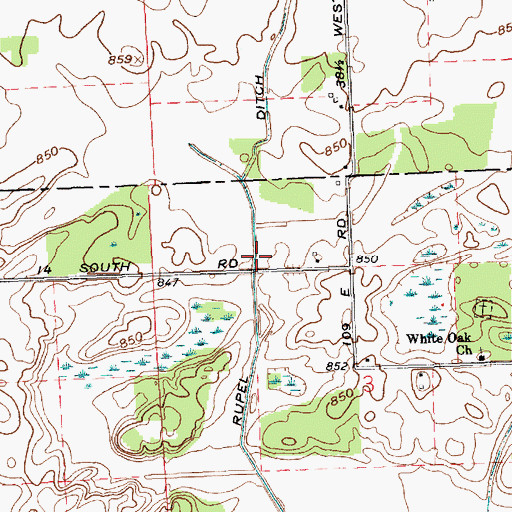 Topographic Map of Rupel Ditch, IN