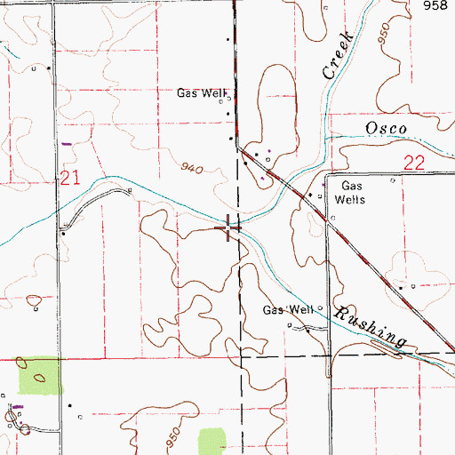 Topographic Map of Rushing Run, IN