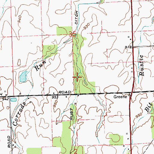 Topographic Map of Rust Ditch, IN