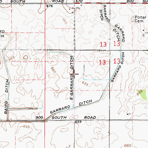 Topographic Map of S Garrard Ditch, IN