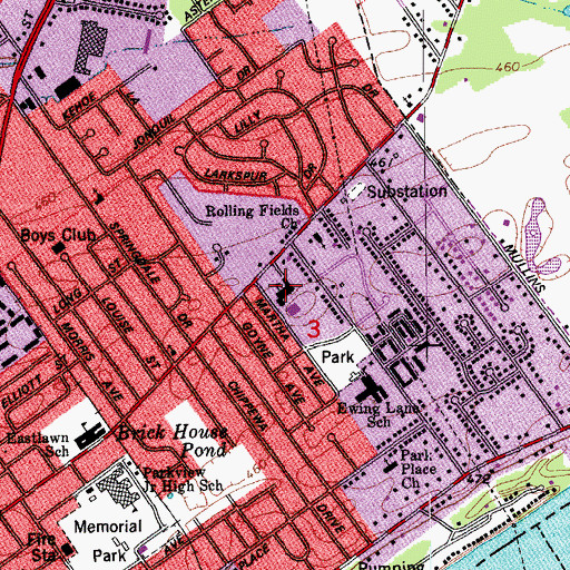 Topographic Map of Sacred Heart of Jesus School, IN