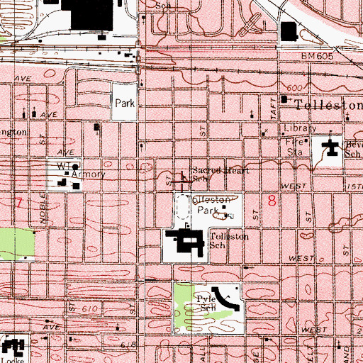 Topographic Map of Sacred Heart School, IN