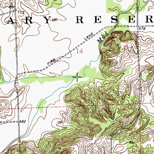Topographic Map of Saddle Creek, IN