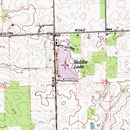 Topographic Map of Saddle Lake, IN