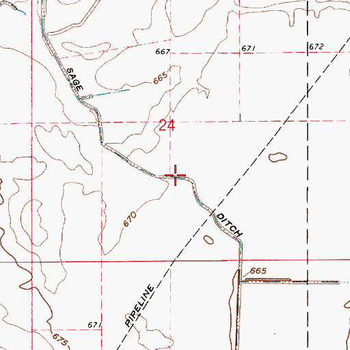 Topographic Map of Sage Ditch, IN