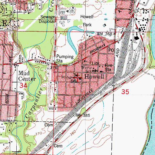Topographic Map of Saint Agnes School, IN