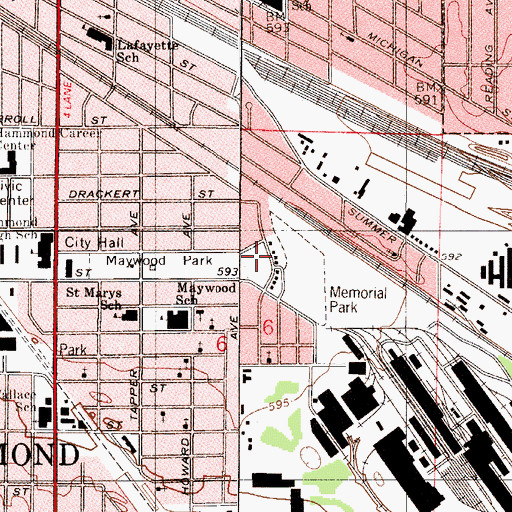 Topographic Map of Saint Anns Home, IN