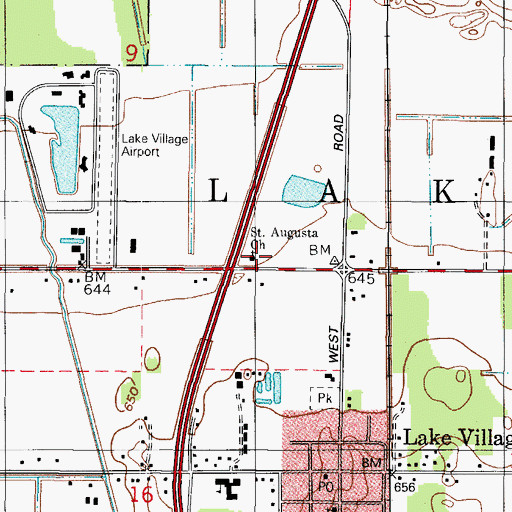 Topographic Map of Saint Augusta Church, IN