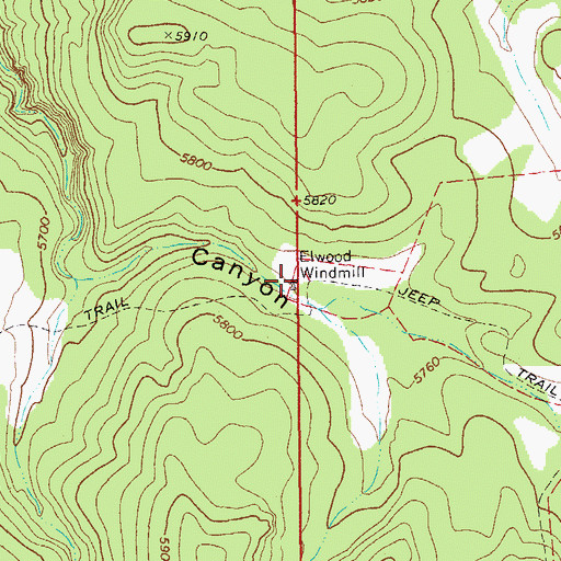 Topographic Map of Elwood Windmill, AZ
