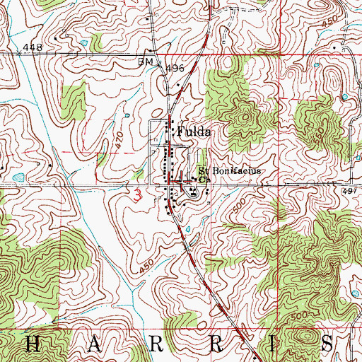 Topographic Map of Saint Bonifacius Church, IN