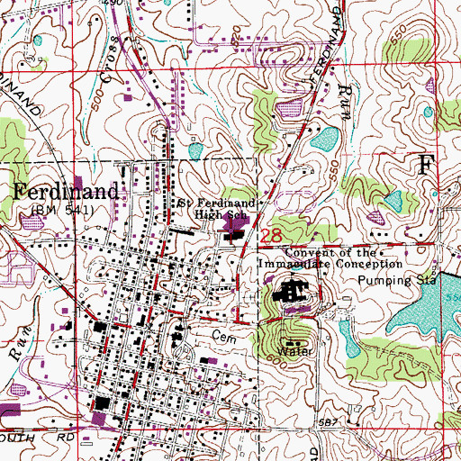 Topographic Map of Forest Park High School, IN