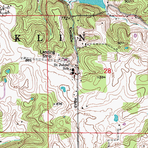 Topographic Map of Saint John Lutheran School, IN