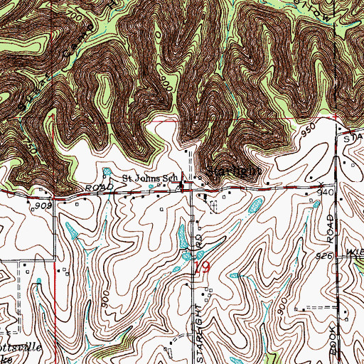 Topographic Map of Saint John Elementary School, IN