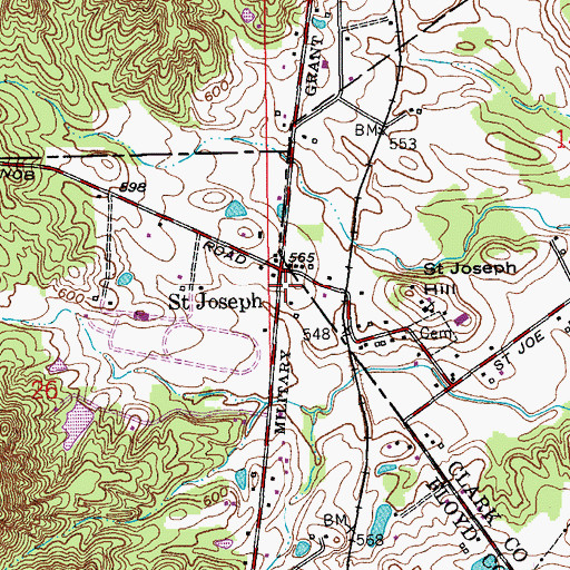 Topographic Map of Saint Joseph, IN