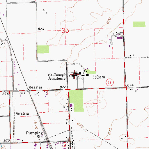 Topographic Map of Saint Joseph Academy, IN