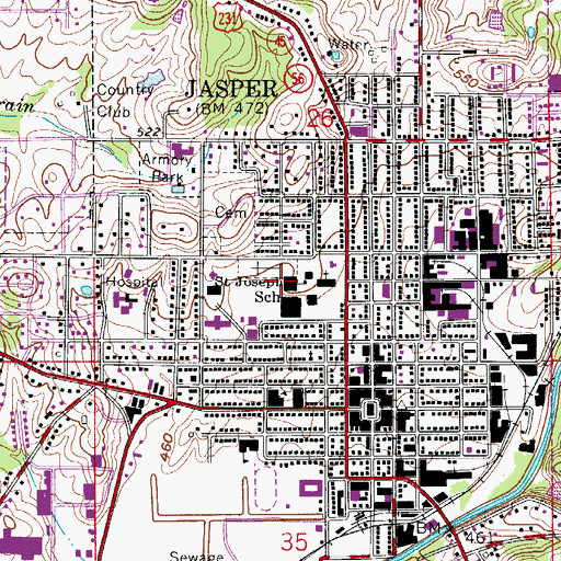 Topographic Map of Saint Joseph School, IN