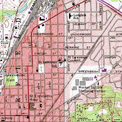 Topographic Map of Saint Lawrence Elementary School, IN