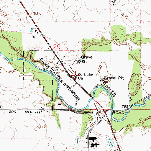 Topographic Map of Saint Luke Church, IN
