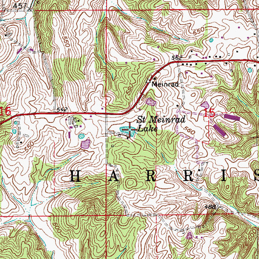 Topographic Map of Saint Meinrad Lake, IN