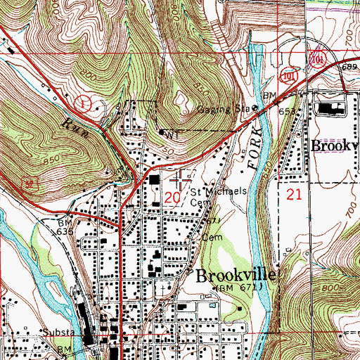 Topographic Map of Saint Michaels Cemetery, IN