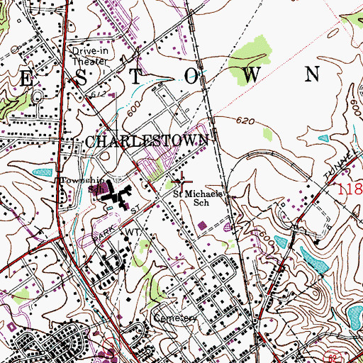 Topographic Map of Saint Michael School, IN