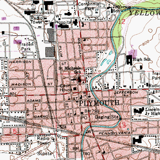 Topographic Map of Saint Michael School, IN