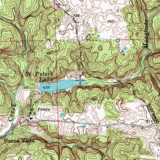 Topographic Map of Saint Peters Lake, IN