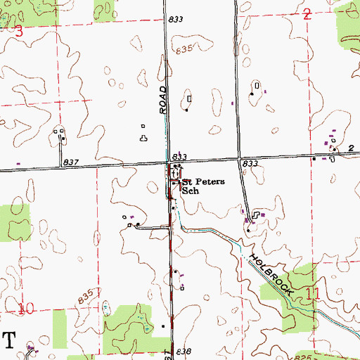 Topographic Map of Saint Peter-Immanuel Lutheran School, IN
