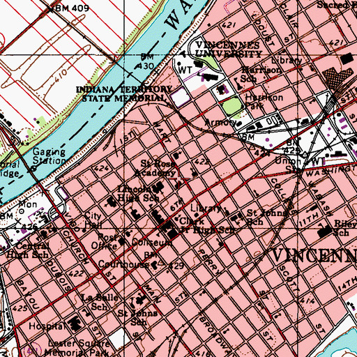 Topographic Map of Saint Rose Academy, IN