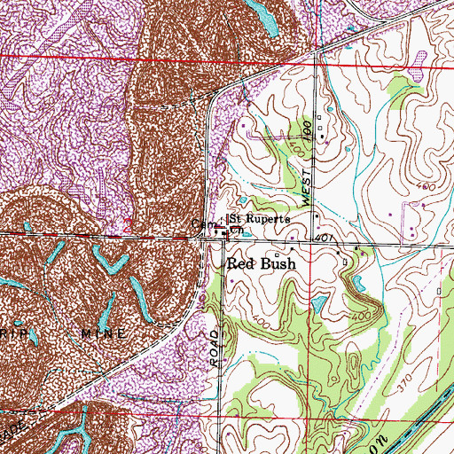 Topographic Map of Saint Ruperts Church, IN