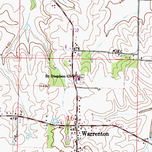 Topographic Map of Saint Stephen Church, IN