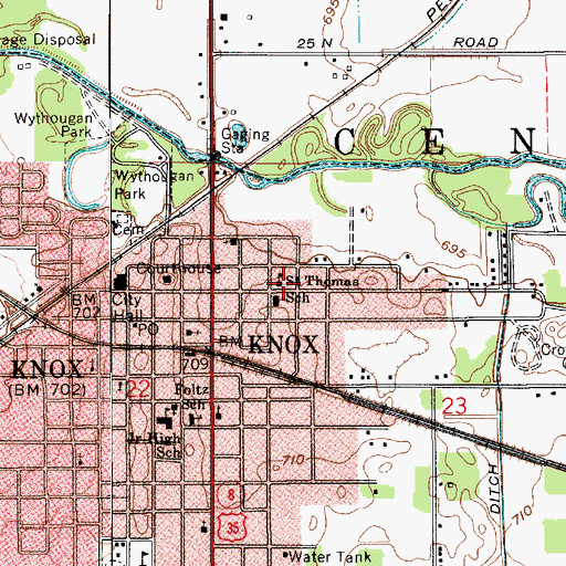 Topographic Map of Saint Thomas Aquinas School, IN