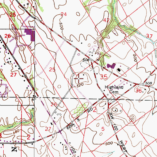 Topographic Map of Saint Vincents Orphanage, IN