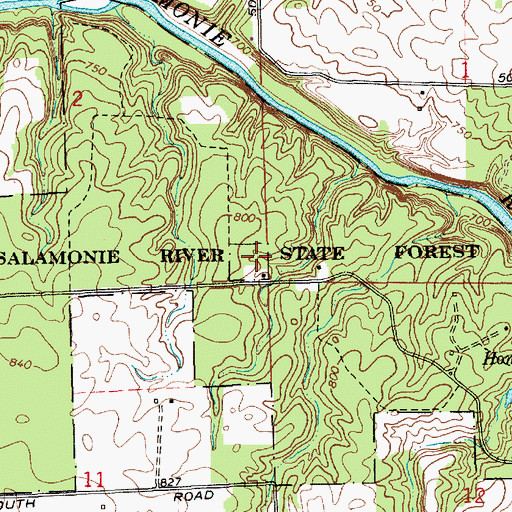 Topographic Map of Salamonie River State Forest, IN