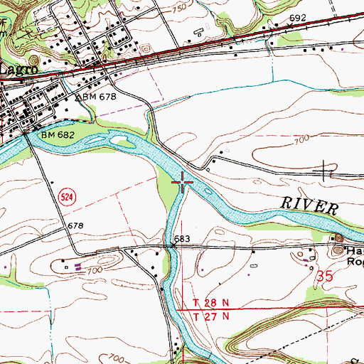 Topographic Map of Salamonie River, IN