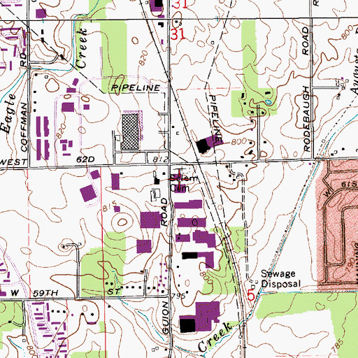 Topographic Map of Salem Cemetery, IN
