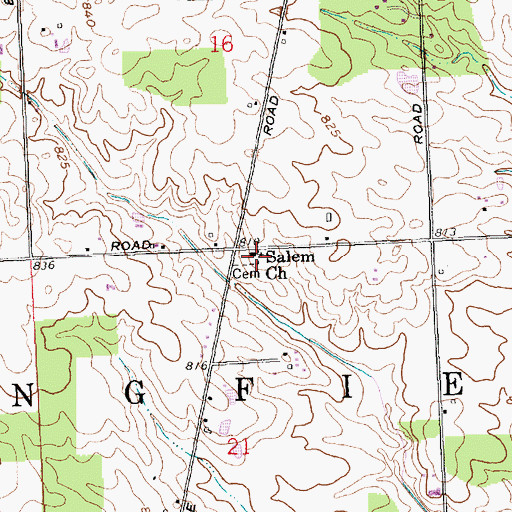 Topographic Map of Salem Church, IN