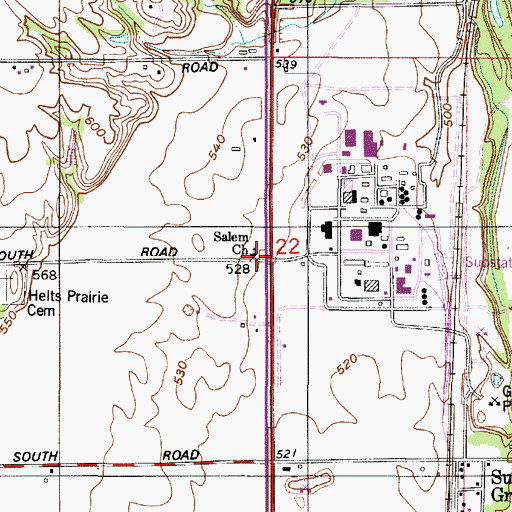 Topographic Map of Salem Church, IN