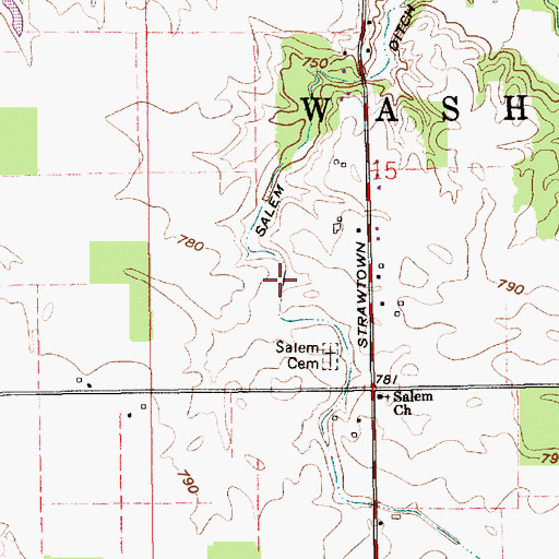 Topographic Map of Salem Ditch, IN