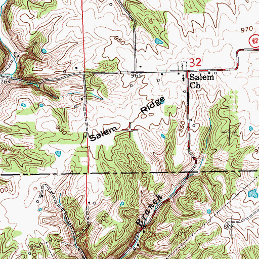 Topographic Map of Salem Ridge, IN