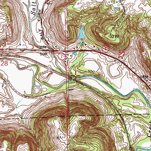 Topographic Map of Salt Fork, IN