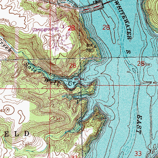 Topographic Map of Salt Well Creek, IN