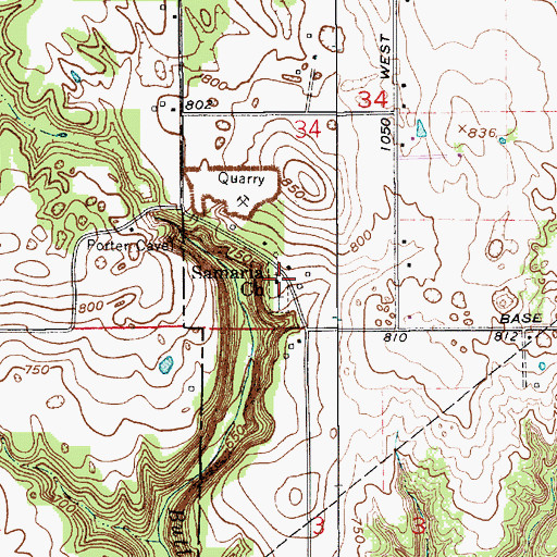 Topographic Map of Samaria Church, IN
