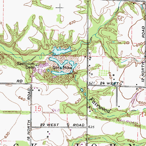 Topographic Map of Sampson Cemetery, IN