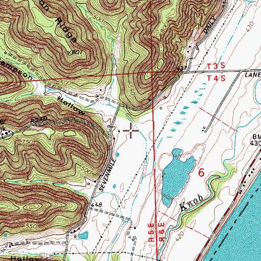Topographic Map of Sampson Hollow, IN