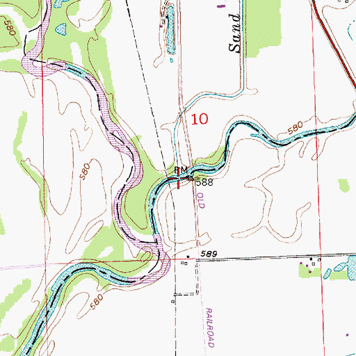 Topographic Map of Sand Branch, IN