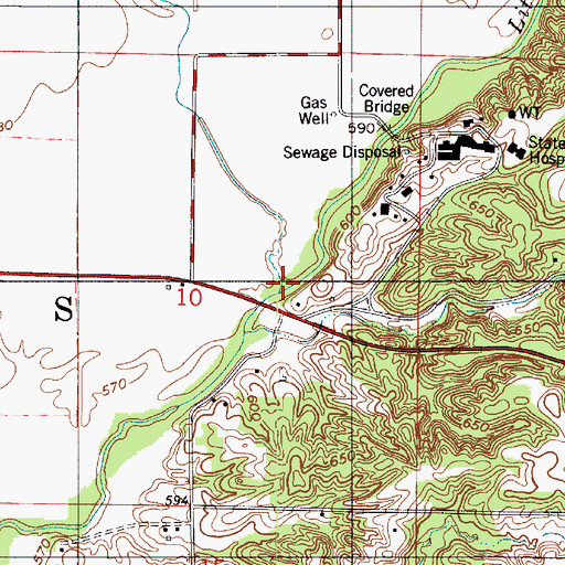 Topographic Map of Sand Creek, IN