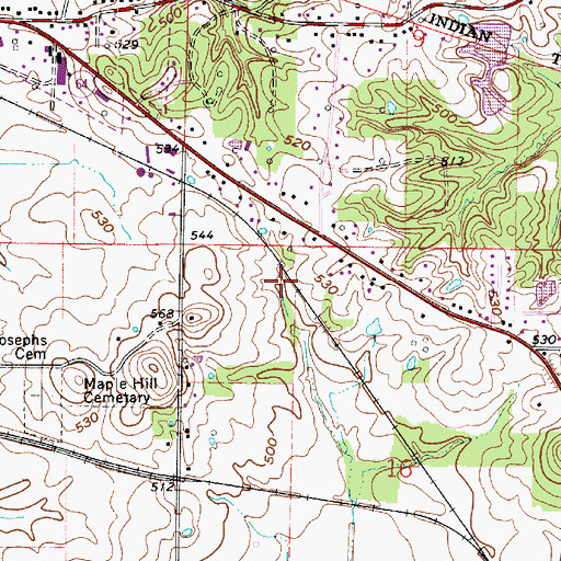 Topographic Map of Sand Creek, IN
