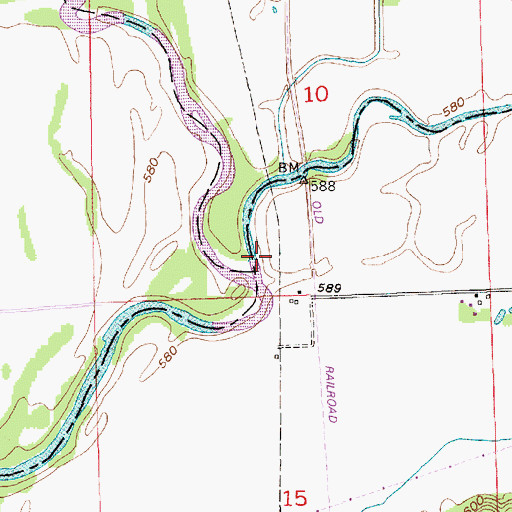 Topographic Map of Sand Creek, IN