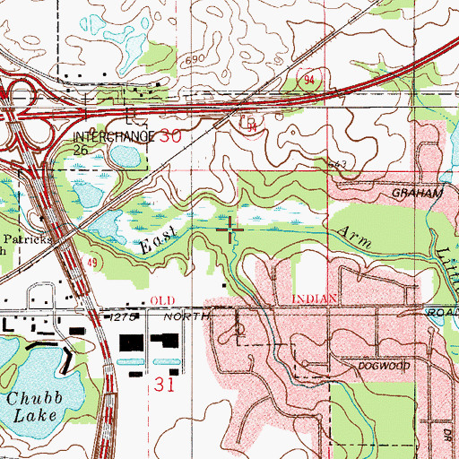 Topographic Map of Sand Creek, IN